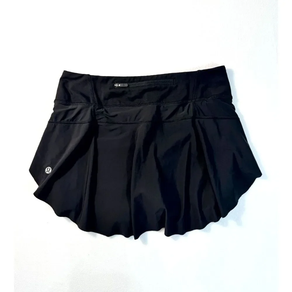 Lululemon Women’s Size 4 Black Running Skort Built-In Shorts Pockets